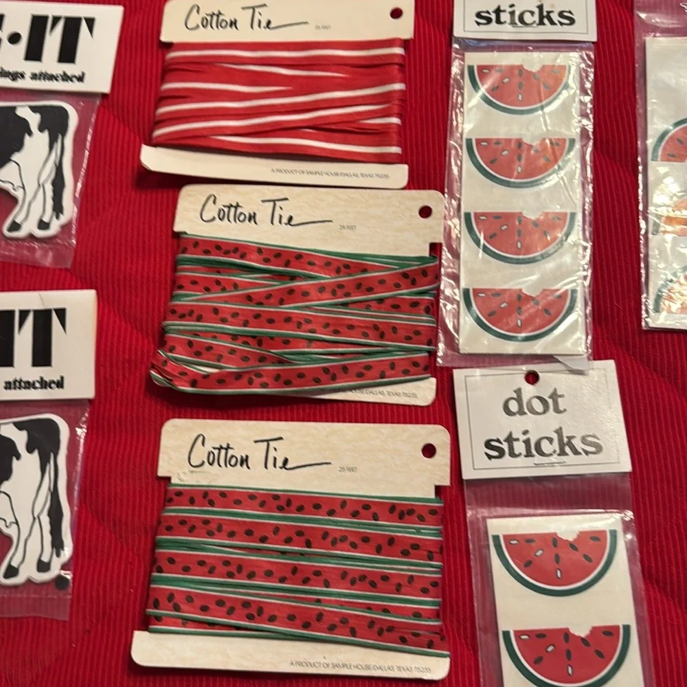 Tag It Cow & Watermelon Tags, Stickers & Cotton Tie Bundle